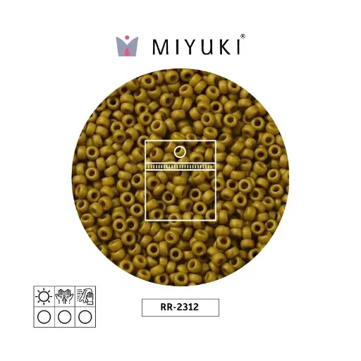 [24163] Mostacilla Miyuki rocalla 11/0 RR2312 mate opaco glazed basil verde AB x 25g