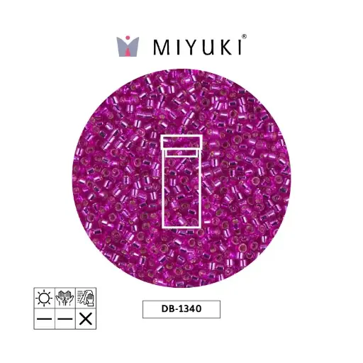 [10549] Miyuki delica 11/0 DB1340 plateado forrado bright fucsia x 3g