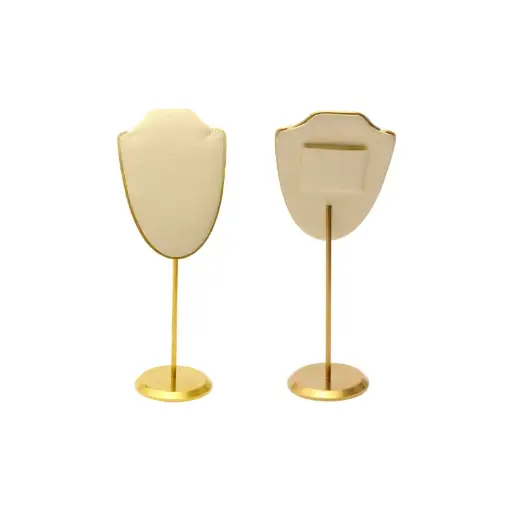[30619] Exhibidor cuello bronce beige 6x16cm