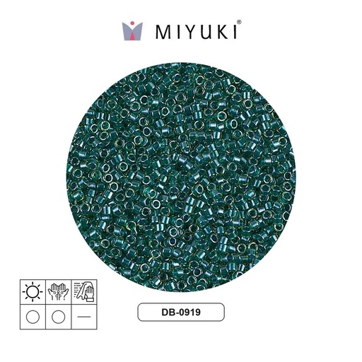 [22341] Miyuki delica 11/0 DB0919 sparkling dark teal line chartreuse x 50g