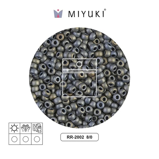 [17409] Mostacilla Miyuki rocalla 8/0 RR2002 matte metallic silver grey x 10g