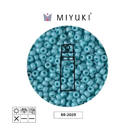 [29866] Mostacilla Miyuki rocalla 8/0 RR2029 opaque turquoise blue satin x 10g