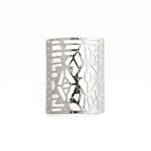 [17928] Placa Mishky Mali 3x4cm plateada
