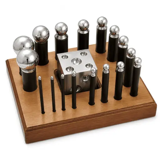[10072] 17 Pieces Dapping Punch Set with Block DAP-025