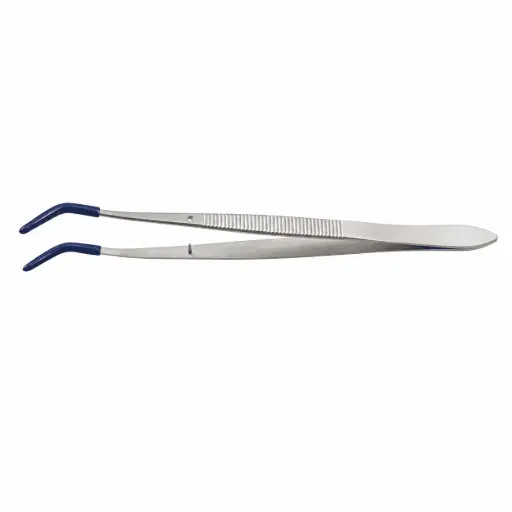 [12874] Steam Cleaning Tweezers. Curved Jaws & Thick PVC Coating on Jaws. Size: 6” TWZ-442