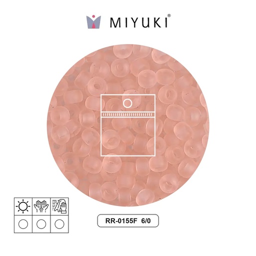 [15533] Mostacilla Miyuki rocalla 6/0 RR0155F matte transparent light tea rose x 10g