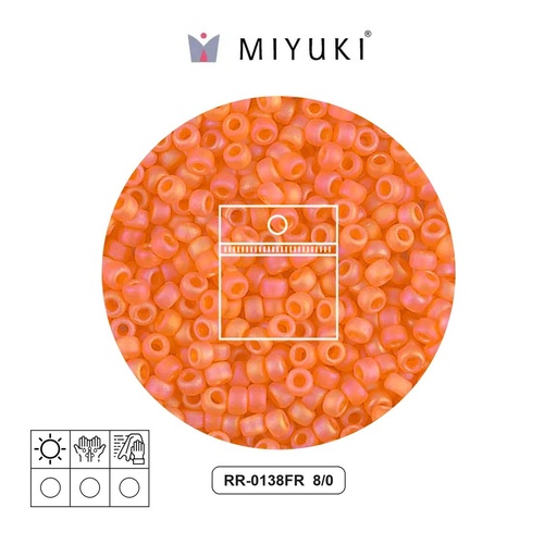 [04106] Mostacilla Miyuki rocalla 8/0 RR0138FR matte transparent orange AB x 10g