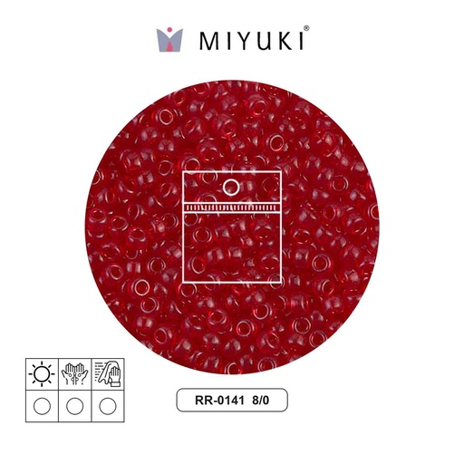 [12883] Mostacilla Miyuki rocalla 8/0 RR0141 transparent ruby x 10g