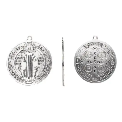 [04112] Medalla zamak San Benito 10,2x 9 cm x und