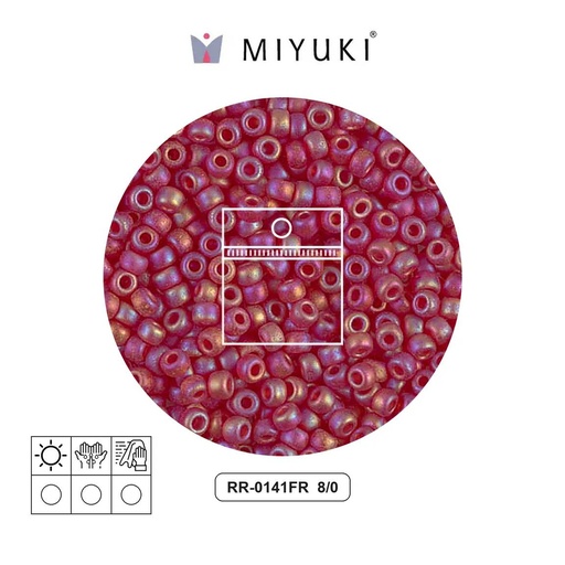 [10164] Mostacilla Miyuki rocalla 8/0 RR0141FR matte transparent ruby AB x 10g