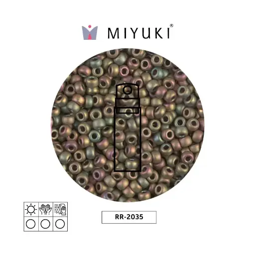 [06820] Mostacilla Miyuki rocalla 8/0 RR2035 mate opaco khaki AB x 10g