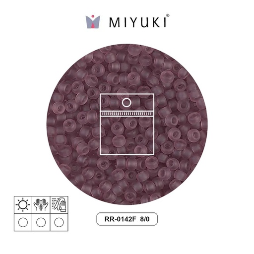 [12888] Mostacilla Miyuki rocalla 8/0 RR0142F matte transparent smoky amethyst AB x 10g