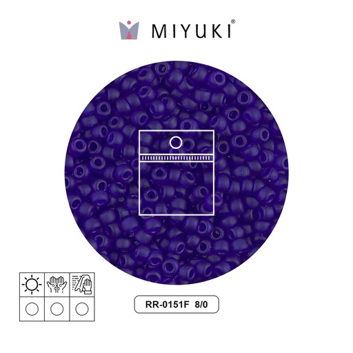[10327] Mostacilla Miyuki rocalla 8/0 RR0151F matte transparent cobalt x 10g