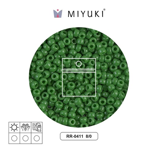 [06576] Mostacilla Miyuki rocalla 8/0 RR0411 opaque green x 10g