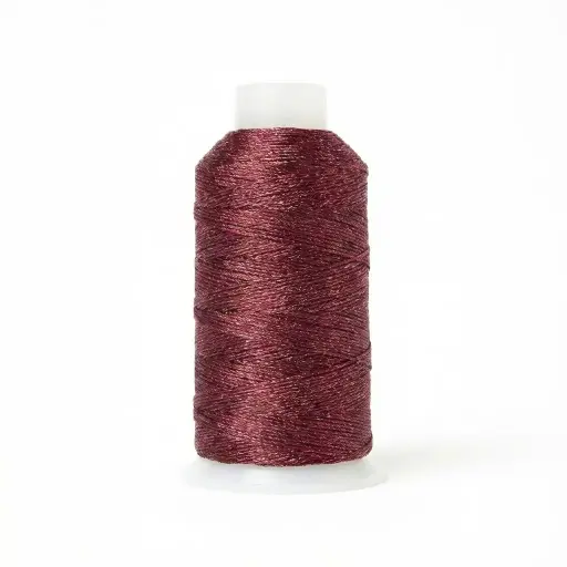 [13084] Hilo poliester metalizado 15 hilos K-1637 burgundy x rollo 150m