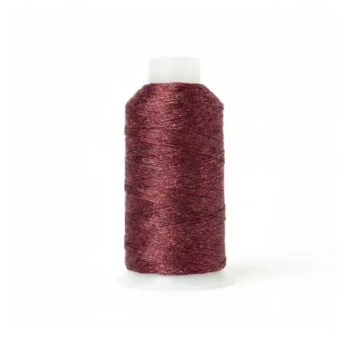 [13084] Hilo poliester metalizado 15 hilos K-1637 burgundy x rollo 150m