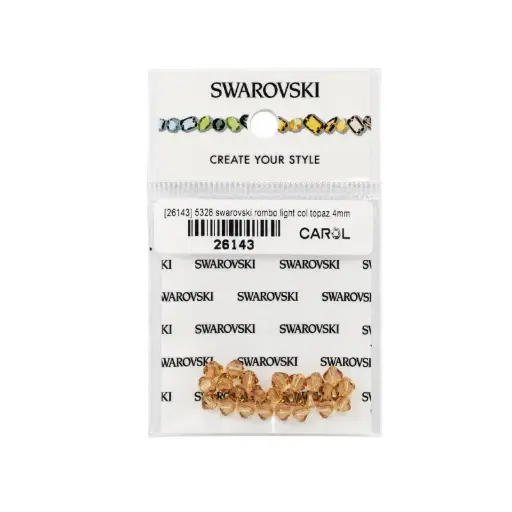 [26143] 5328 swarovski rombo light col topaz 4mm x 24 unidades