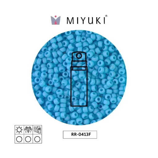 [22560] Mostacilla Miyuki rocalla 8/0 RR0413F matte opaque turquoise blue x 10g