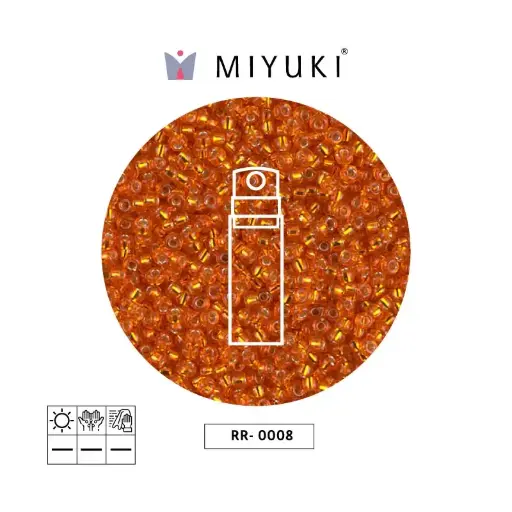 [21699] Mostacilla Miyuki rocalla 11/0 RR0008 silver lined orange x 10g