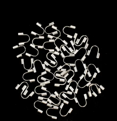 [20076] Terminal protector acero plateado 4mm x 100 unds 