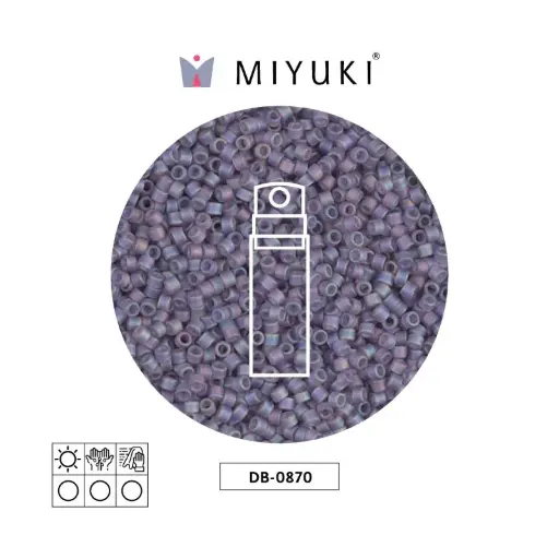 [04853] Miyuki delica 11/0 DB0870 matte transparent light amethyst AB x 10g