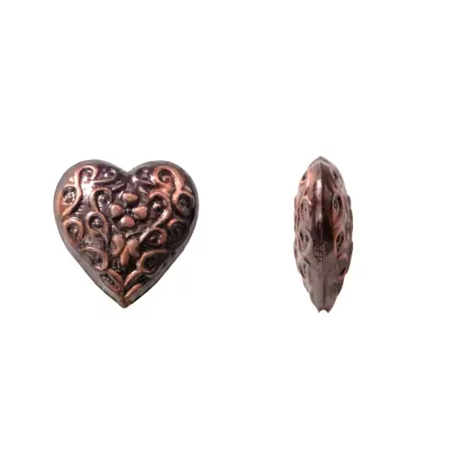 [10176] Herraje hindú K2214 corazón 27X25mm morado x 2 und
