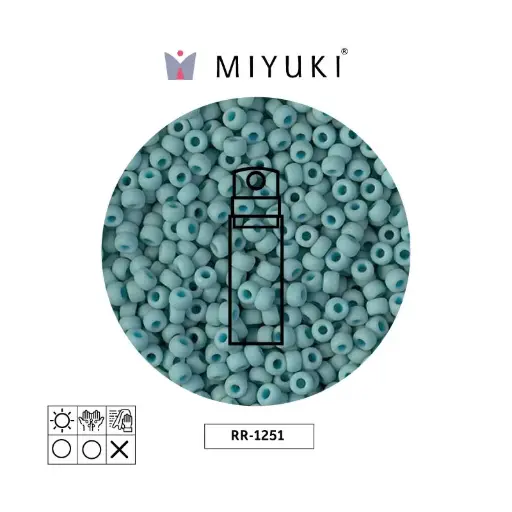 [15613] Mostacilla Miyuki rocalla 8/0 RR1251 mate opaco azul turquesa verde AB x 10g