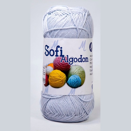 [31479] Ovillo lana amigurumi sofi 100% algodon 7329 gris claro x 100g