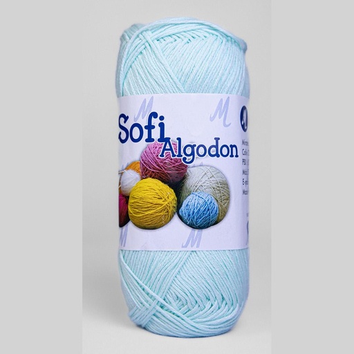 Ovillo lana amigurumi sofi 100% algodon 1527 verde pastel x 100g