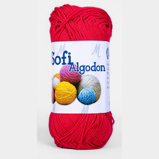[28357] Ovillo lana amigurumi sofi 100% algodon 0039 rojo x 100g