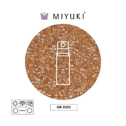 Miyuki delica 11/0 DB0101 light smoky topaz gold luster x 10g