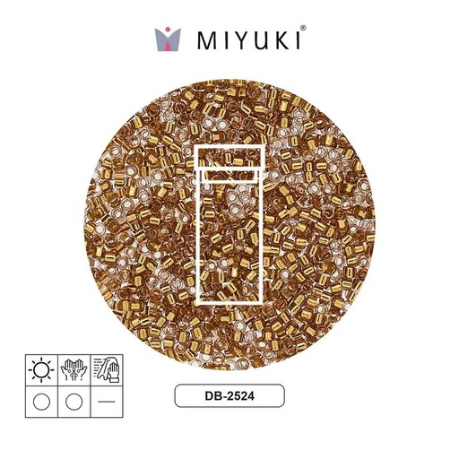 [29485] Miyuki delica 11/0 DB2524 dorado forrado pálido rosa 24kt x 3 gramos