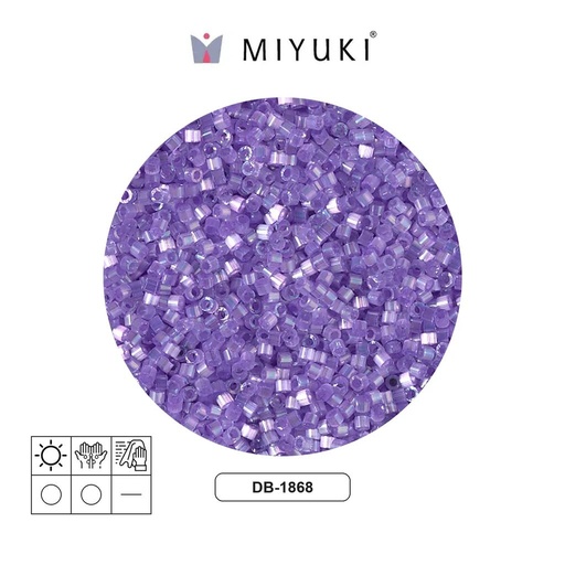 [15152] Miyuki delica 11/0 DB1868 color lined lilac AB x 50g