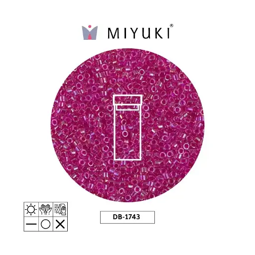 [11588] Miyuki delica 11/0 DB1743 hot rosado forrado cristal AB x 3g
