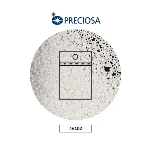 [12900] Mostacilla checa preciosa 8/0 3mm 46102 blanco perlado x 50g