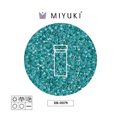 [00006] Miyuki delica 11/0 DB0079 lined aqua blue AB x 3g