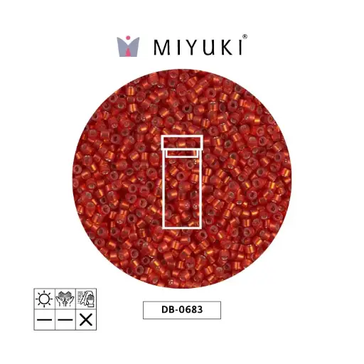 [18400] Miyuki delica 11/0 DB0683 frosted silver lined red orange x 3g
