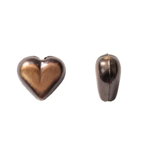 [06755] Herraje hindu K2265 corazon liso 26x25mm gris x 2 und