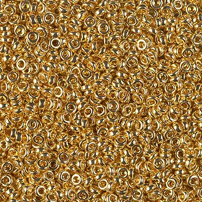 Miyuki spacer bead 2.2mm SPR4202 galvanized gold duracoat x 250g