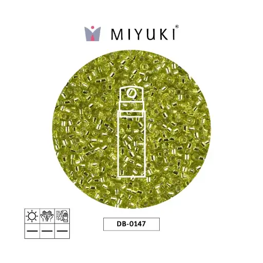 [23077] Miyuki delica 11/0 DB0147 plateado verde chartreuse x 10g