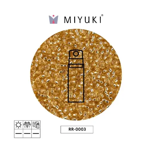 Mostacilla Miyuki rocalla 11/0 RR0003 plateado forrado dorado x 10g