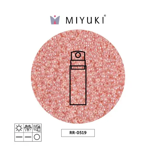 [25611] Mostacilla Miyuki rocalla 15/0 RR0519 rosado perla Ceylon perlado x 10g
