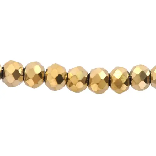 [03387] Murano rondela facetada 2mm vintage gold 128 x 145unds