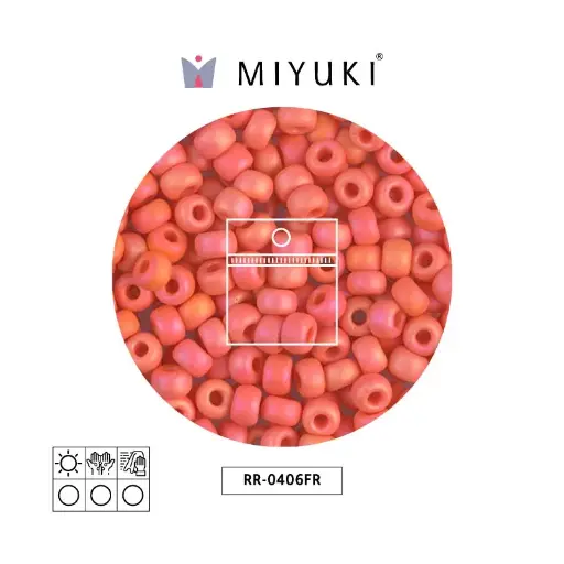 [07432] Mostacilla Miyuki rocalla 6/0 RR0406FR mate opaco naranja AB x 25g