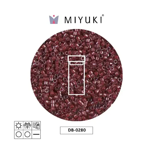 [18855] Miyuki delica 11/0 DB0280 rojo forrado cristal lusterr x 3g