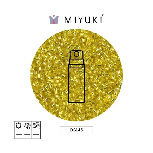 [23062] Miyuki delica 11/0 DB0145 plateado forrado amarillo x 10g