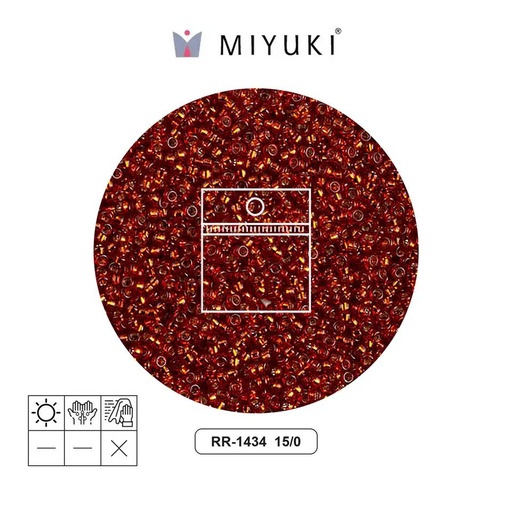 [32118] Mostacilla Miyuki rocalla 15/0 RR1434 silver lined dark burnt orange x 10g