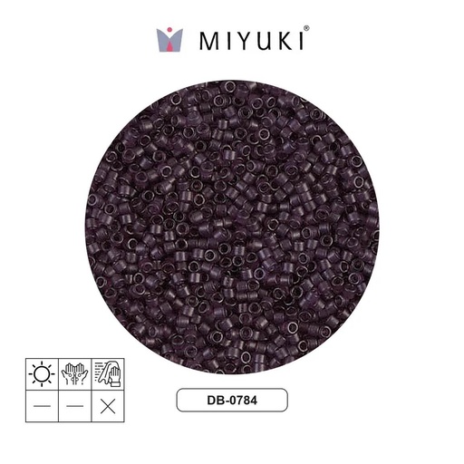 [21413] Miyuki delica 11/0 DB0784 mate transparente oscuro smoky amet x 50g