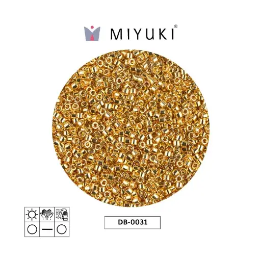 [28414] Miyuki delica 11/0 DB0031 bright gold 24kt plated x 50g