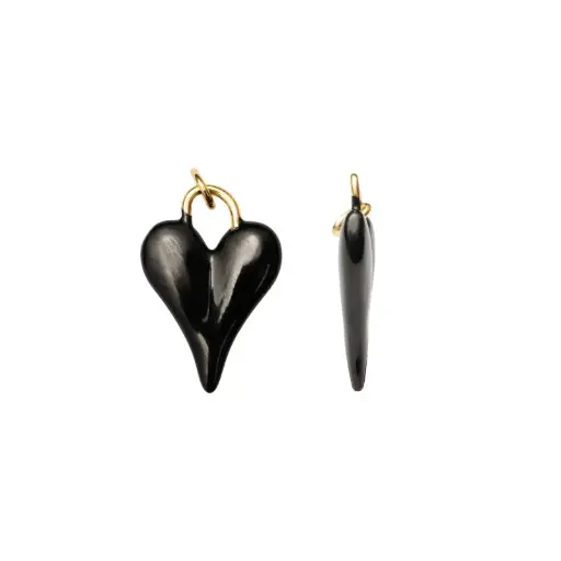 [19421] Dije esmaltado negro corazon 19mm W09921A16Y x und